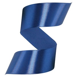 Navy Blue Satin Ribbon 5/8 Inches x 25 Yards, Solid Color Fabric Ribbon for Gift Wrapping, Crafts, Hair Bows Making, Wreath, Wedding Party Decoration and Sewing Projects