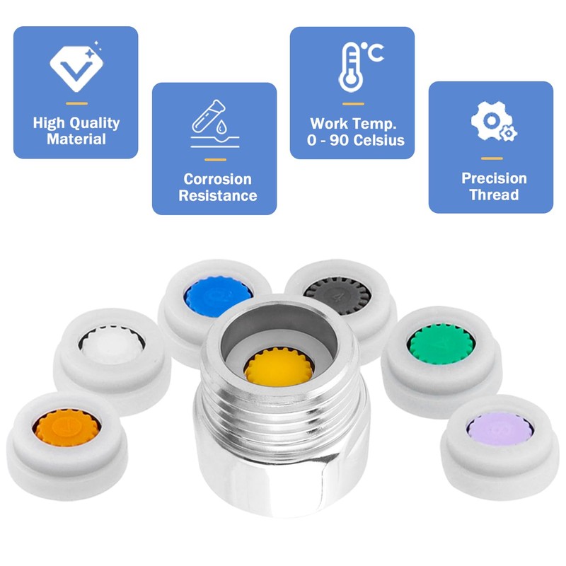 Mesee 2 Sets G1/2 Shower Flow Reducer Limiter Kit, 7