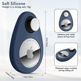 Lulaven for Airtag Holder for Kids Hidden 2 Pack GPS Tracker Case, Anti-Removal Sercutiry Air Tag Case with Pins, GPS Cover Suitable for Children, Elderly, Pets, Backpack, Luggage (Navy Blue, White)