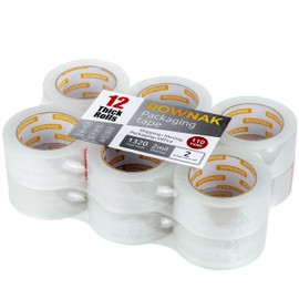 ROWNAK Clear Packing Tape (12 Rolls) - 2.0mil Thick, 2.0 inches Wide, 110 Yards Roll, Total 1320 Yards - Strong Adhesive, Heavy Duty, Silent, Reliable - for Home, Office, Shipping and Moving