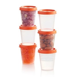 Tupperware Tupper Minis 2oz / 60ml Midgets Container Cozy Rosy Seal Set of 6