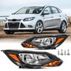 2PCS Headlights Assembly With Bulbs For 2012 2013 2014 Ford