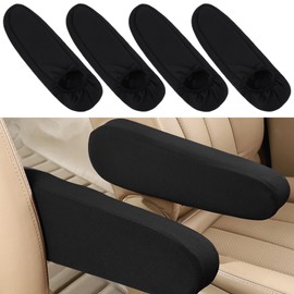 4 PCS Car Front Seat Armrest Covers, Elastic Fabric Seat Arm Rest Cover for Car Seats Covers with Armrest Universal Replacement Fabric Auto Seats Arm Rest Protectors Vehicle Interior Decor Accessories