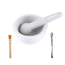 3.2inch Ceramic Mortar and Pestle Set, Small Pill Crusher,Porcelain Grinding Bowls, Spice Mill Grinder Set, Ceramic Mixing Grinding Bowl Set, Include Brush and Stainless Steel Spoon