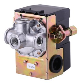 Air Compressor Pressure Switch 175 PSI 4 Port 135-175 PSI Heavy Duty 1/4 NPT Air Pump 135 PSI Pressure Switch Pumptrol Air Pressure Switch for Air Compressor