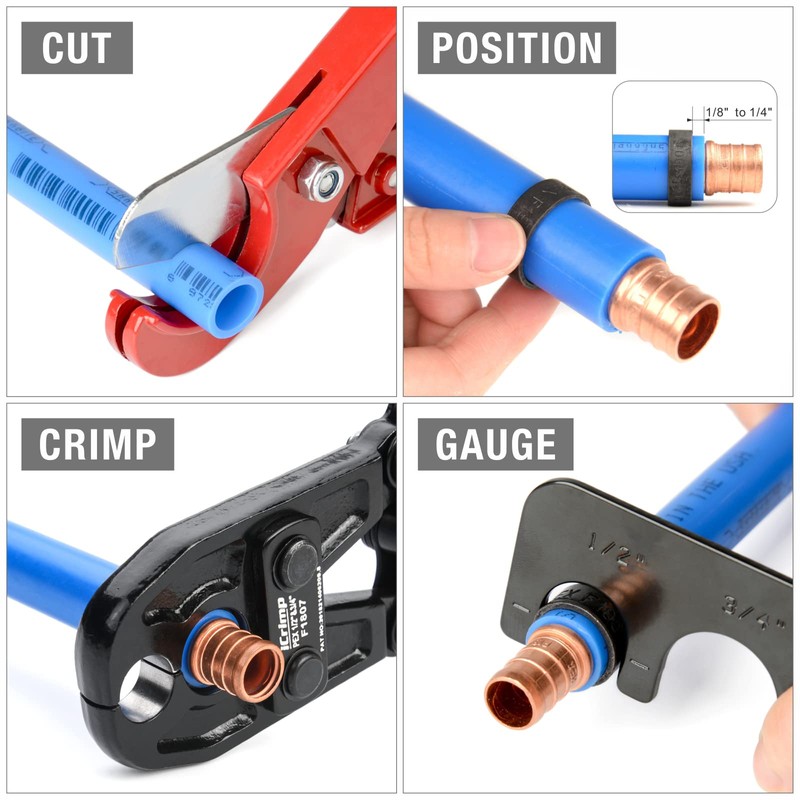 iCrimp Pex Crimping Tool, 1/2-inch & 3/4-inch Copper Ring Heavy