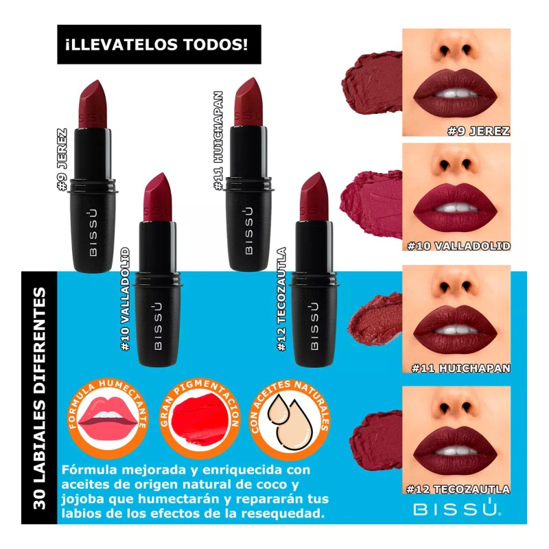 Bissú Kit Pack 30 Labiales Bissu Humectantes Completos Set