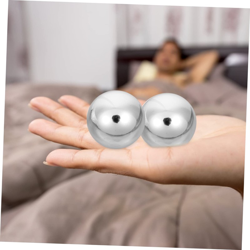 Mikinona 1 Set Metal Hand Exercise Balls Baoding Chiming Balls