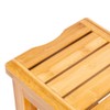 Niufaa Waterproof Bamboo Shower Bench with Shelf Wooden Spa Bath