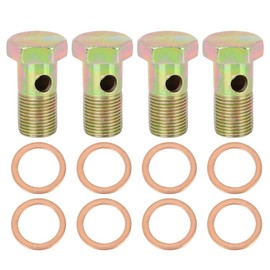 X AUTOHAUX 4 Sets M18 x 1.5 mm Metric Thread Hollow Screws Brake Fitting Adapter