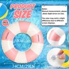 2PCS Stripe Pool Swim Ring with Handles Inflatable Pool Floats