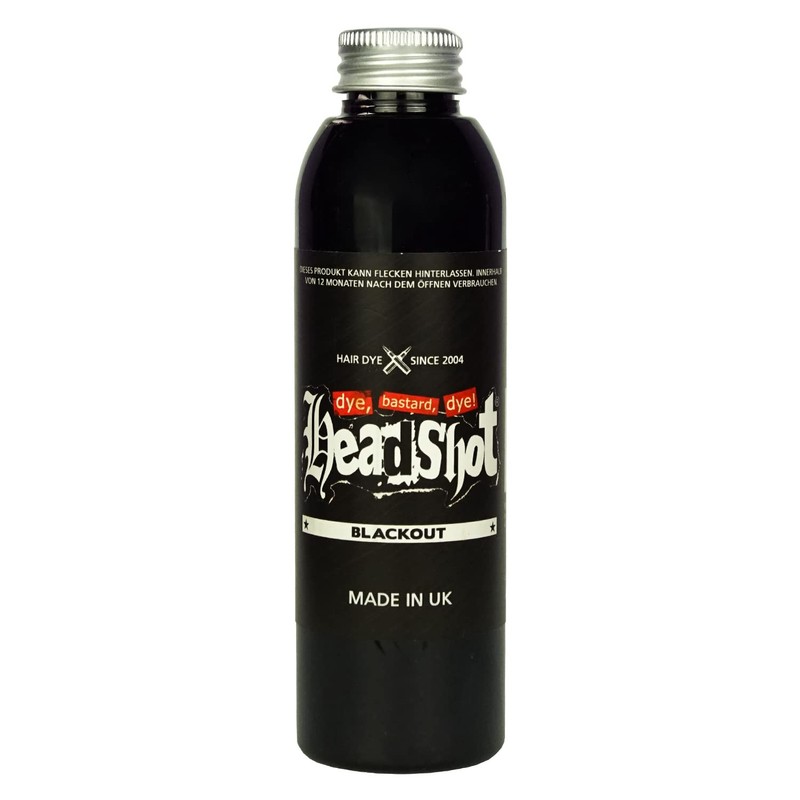 Black Hair Colour Headshot Blackout Semi-Permanent Hair Dye 150ml