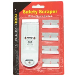 Tool Essentials Safety Scraper with 5 Single Edge Razor Blades
