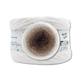 Frida's Wollhaus YarnArt 250 g = 1000 m Rosegarden Bobbel Gradient Yarn Wool 26 Colours (308 | White/Light Brown/Brown/Dark Brown)