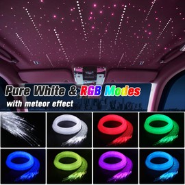 SUNKENET Meteor 16W Starlight Headliner Kit, Star Light Headliner with Bluetooth APP/Remote/Music Mode, Fiber Cable 450pcs of(0.03+0.04+0.06in)*9.8ft+Shooting Star kit for Car Roof&Home Decoration