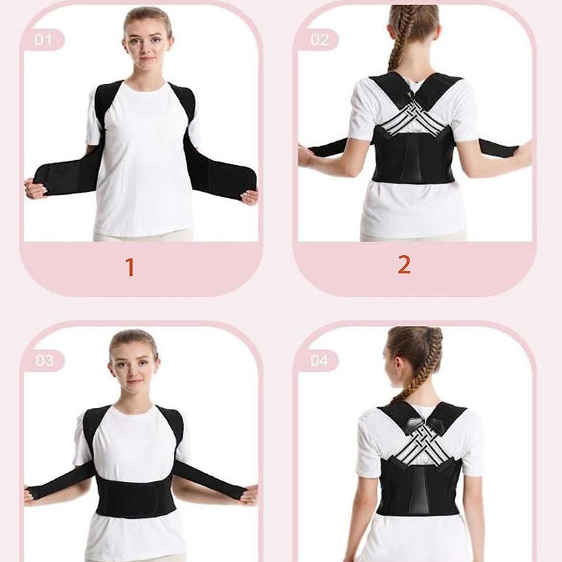 EXQST Adjustable Back Posture Belt Office Home Gym Unisex Back