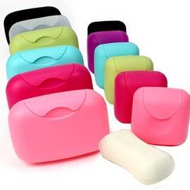 ZaH Macarons Soap Box Packaging Soap Holder Soap Travel Case for Shampoo, Conditioner, Shower, Hand Soap and Small Towel (Small, Green)