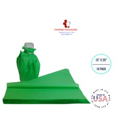 Groovy Green Tissue Paper Squares, Bulk 10 Sheets, Premium Gift Wrap and Art Supplies for Birthdays, Holidays, or Presents by Feronia packaging, Large 15 Inch x 20 Inch Made in USA