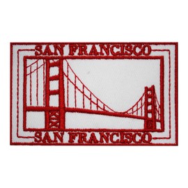 Traveler Stamp Patch, San Francisco Patch, Travel Patch, Groovy Patch Embroidered Iron on Sew on Patch Badge for Clothes etc. 9x6 cm