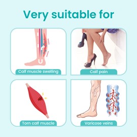 iDonua Swollen Lower Leg Calf Compression Brace for Swelling for Women, Pressure Adjustable Calf Support Bandage for Varicose Vein, Edema, Torn Calf Muscle, Soreness, Strain, Cramps - L/XL