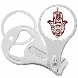 Hamsa Hand Eye Nail Clippers Plus Bottle Opener Keychain