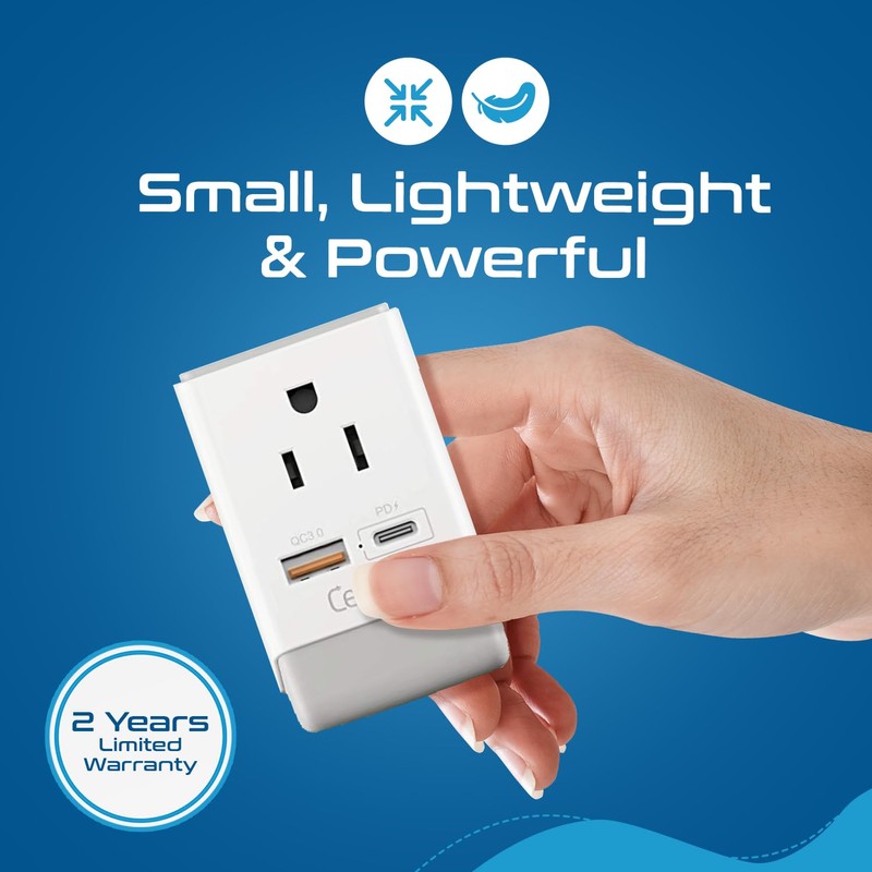 Ceptics 2 Pack European Travel Plug Adapter, US to Europe