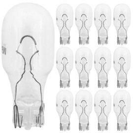 QYKAVM 12 Pack 18 Watt T5 T10 Landscape Light Bulbs,12 Volt Low Voltage Clear Incandescent Light Bulb for Outdoor Landscape Lighting,RV, Under Cabinet Light Bulbs,Warm White Wedge Bulb
