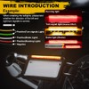 Vooda Motorcycle LED Tail Light Strips,11.8" Double color LEDs Brake