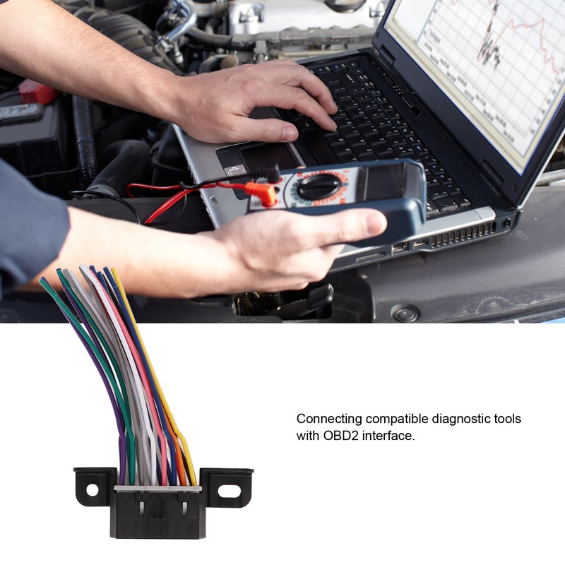 2PCS Diagnostic OBD2 16 PIN Female Connector Harness Car 16