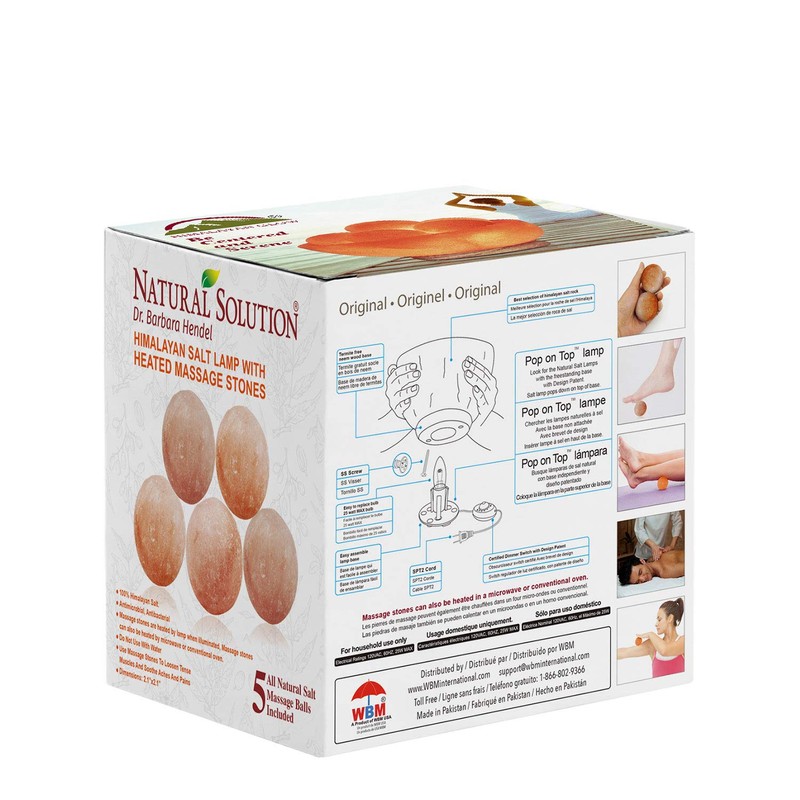 Himalayan Glow Pink Salt Lamp with 5 Stone Massage Balls,