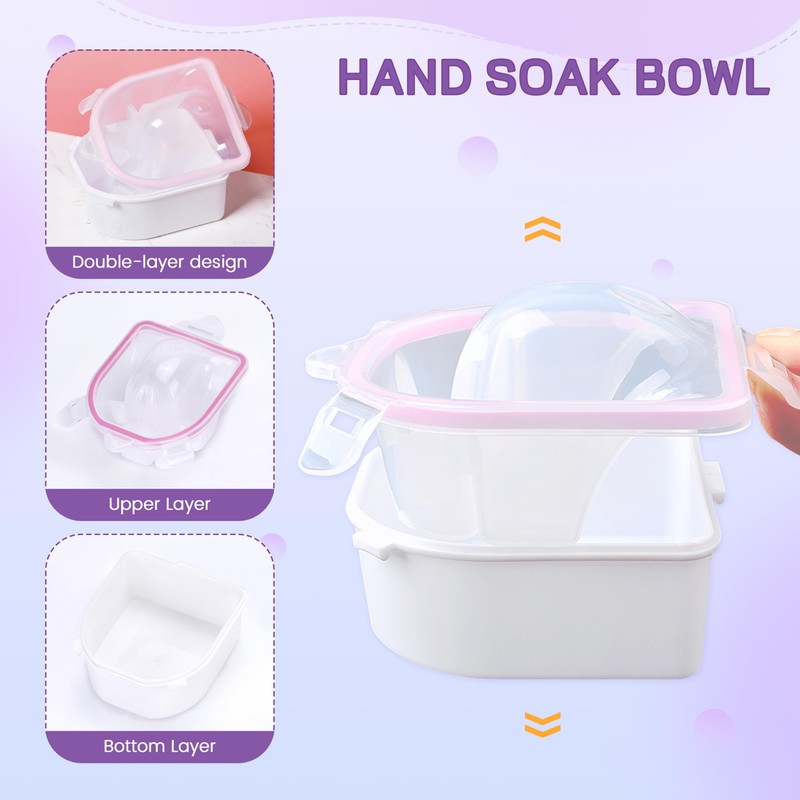 Nail Soaking Bowl (Nail Soaking Bowl 2PCS & Cuticle Pusher