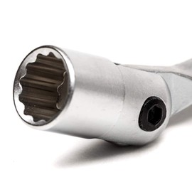 URREA 12-Point Flex Head Socket Wrench - 10mm Flexible Head Combination Wrench with Ratchet Box End & Fixed Open End - 1270-10M