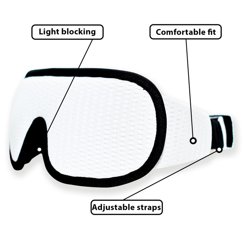 MoxySleep Sleep Mask with Nose Guard - Block Light for