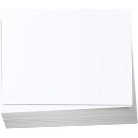 Hamilco 5.5x8.5 White Linen Cardstock Paper Blank Index Cards Flat 80lb Cover 100 Pack