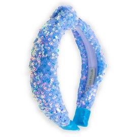 FROG SAC Sequin Knot Headband for Girls, Rainbow Knotted Hair Bands Accessories for Kids, Sparkly Iridescent Little Girl Headbands, Cute Sequined Hairbands for Tweens Back to School