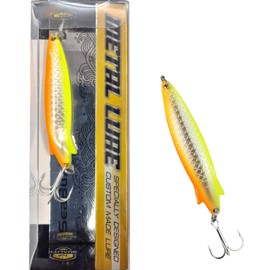 SEABUZZ Asymmetric Blinker 22g/7.5 cm - Pike Bass Zander Fishing Lure - Bait with Treble Hook - Metal Spoon Hard Bait - Spinner Fishing Sport Set - Fishing Spoon - Pike Bait - Bass Bait (CHO)