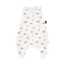 TRÄUMELAND Baby Sleeping Bag with Feet 0.5 TOG Little Farm Green, Summer Pajamas, Lightweight Breathable Baby Sleeping Bag, Oeko-Tex 100 certified