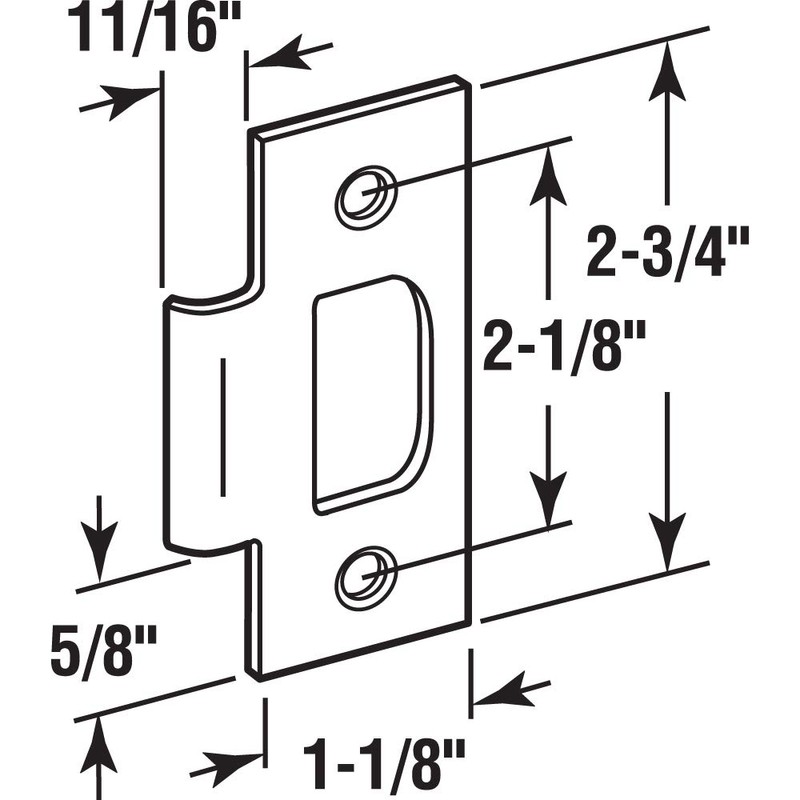 Prime-Line E 2795 Tee Strike Schlage with Screws, Matte Black