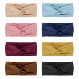 DRESHOW Headbands for Women Girls Vintage Headband Knotted Headwraps Criss Cross Hair Bands Accessories