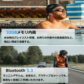 Swimming Earphones, Bone Conduction, IP68 Completely Waterproof, Earless Headphones, Bluetooth & MP3 Modes, 32G, Built-in Memory, Open Ear, Bone Conduction Headphones, with Microphone, 28g Ultra