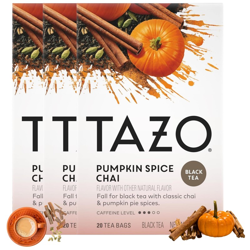 Tazo Chai Tea Pumpkin Spice 60 Bags (3 Pack)