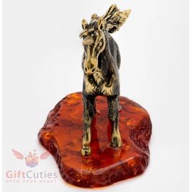 Solid Brass Amber Figurine of the Rainbow Unicorn Horse IronWork
