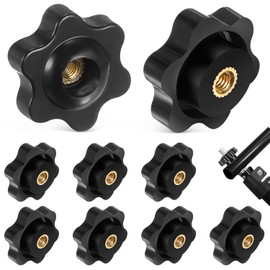 Star Grip Nut M8 Star Grip Star Nuts Diameter 32 mm 9 Pieces Internal Thread Clamping Knob Plastic Grip Nuts Black for Machines and Systems Furniture Machine Tools Fitness Equipment