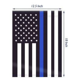 HOOSUN Double Sided Thin Blue Line American Police Garden Flag, USA United States Decorative Garden Flags - Weather Resistant & Double Sided - 12.5 x 18 Inch