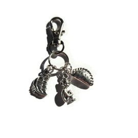 CORNWALL themed Cornish pasty pixie ship charm bag clip keyring gift, Cornwall cornish biirthday Xmas present, love cornwall travel holiday gift favors