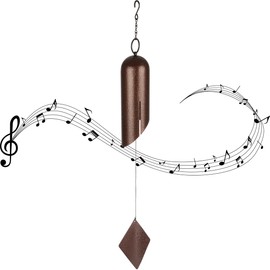 Wind Chimes - Deep Resonance Serenity Bell - 27in Metal Windbell Chime - Wind Chimes for Outside, Porch, Patio or Garden Decor by Pure Garden (Bronze)