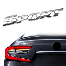 ZOKYUYS 1PCS 3D Sport Sticker, Trunk Side Fender Rear Tailgate Car Exterior Decoration Accessoriesilgate, Ersonalise 3D Metal Auto Badge Stickers, for all Car Truck SUV (Silver)