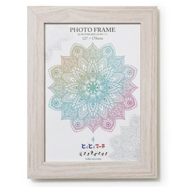 Cream Wood 2L Front - Plastic Type Natural Wood Grain Print Sheet Frame Picture Frame Wall Hanging Photo Frame Picture Frame Picture Holder