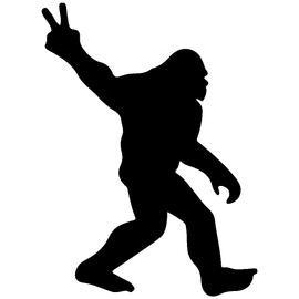 Bigfoot Peace Out Peace Sign Fingers Vinyl Cutout Sticker Rub On Decal 3.25-by-4.5 Inches (Pink)