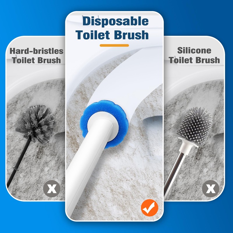 NEWE Disposable Toilet Brush Cleaner Refills 35PCS, Toilet Wand Replacement